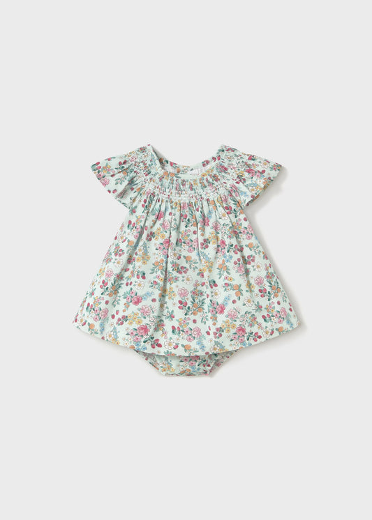 Vestido estampado jade recién nacida