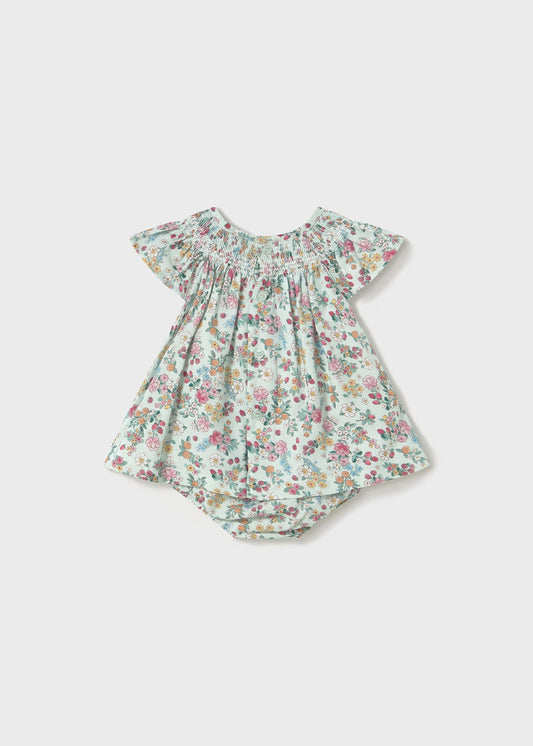 Vestido estampado jade recién nacida