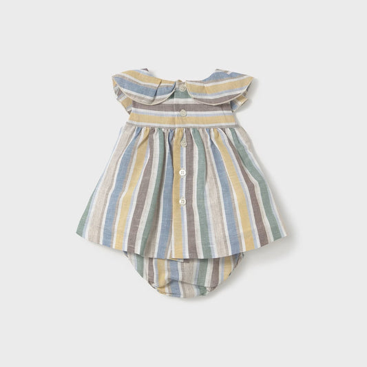 Vestido lino rayas recién nacida