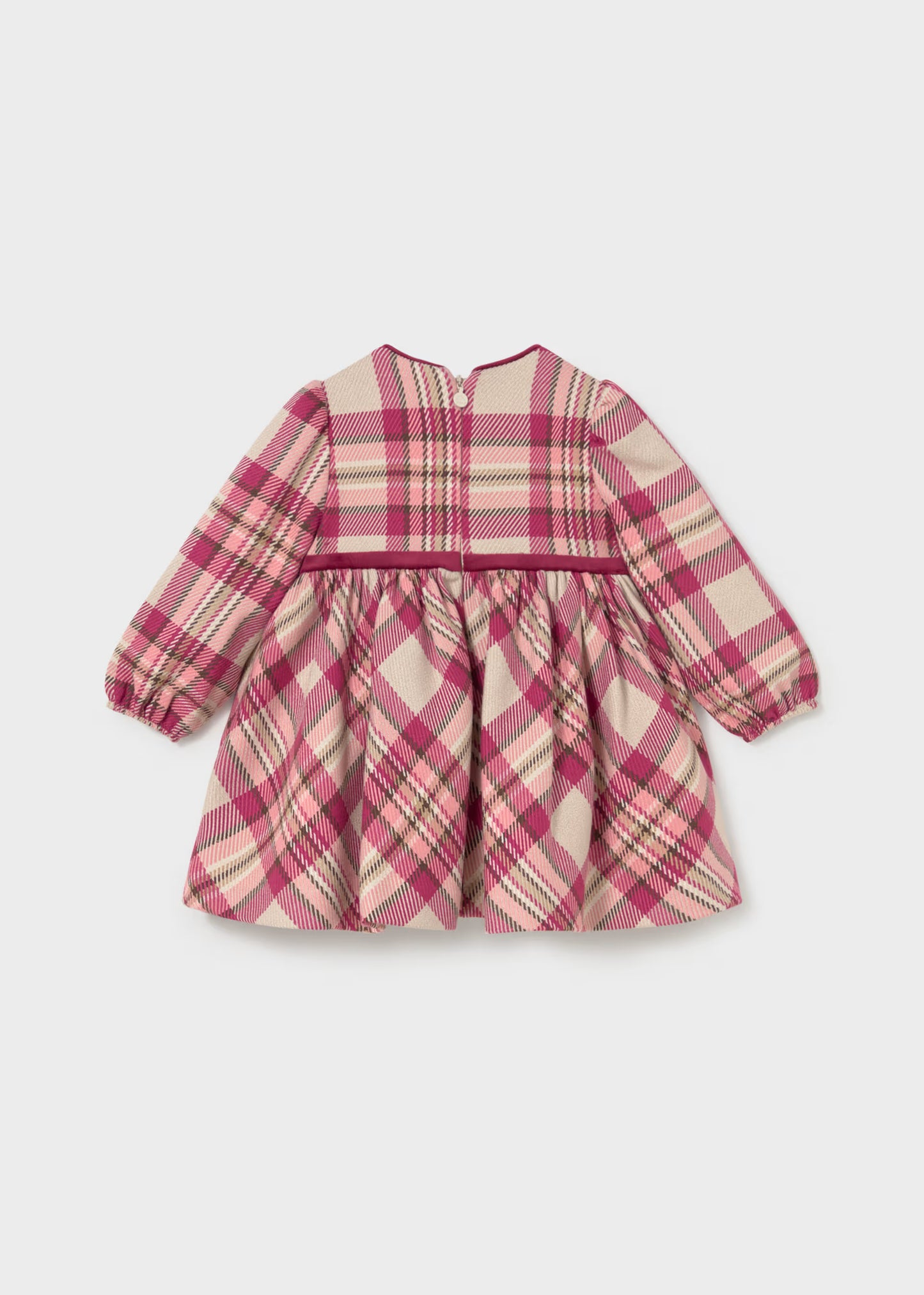 Vestido rosa cuadros bebé niña