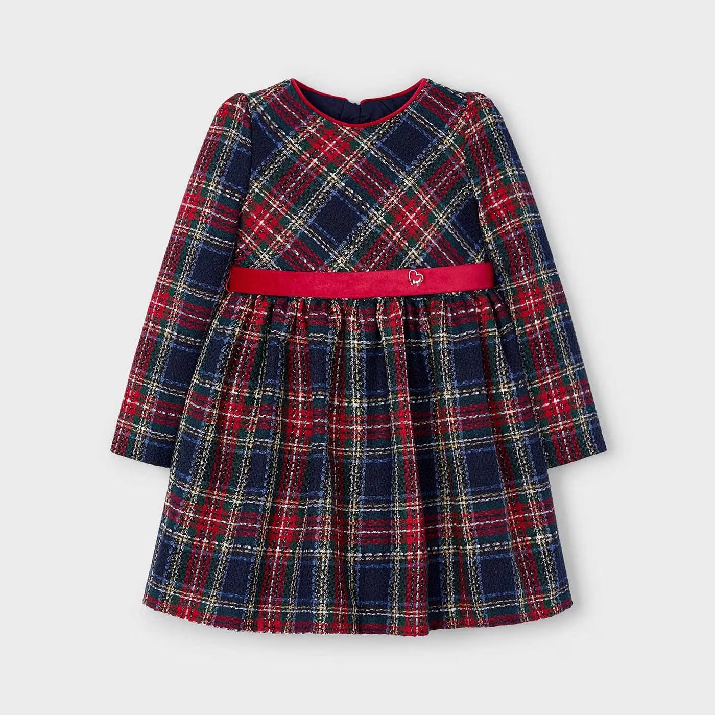 Vestido cuadros terciopelo para mini niña