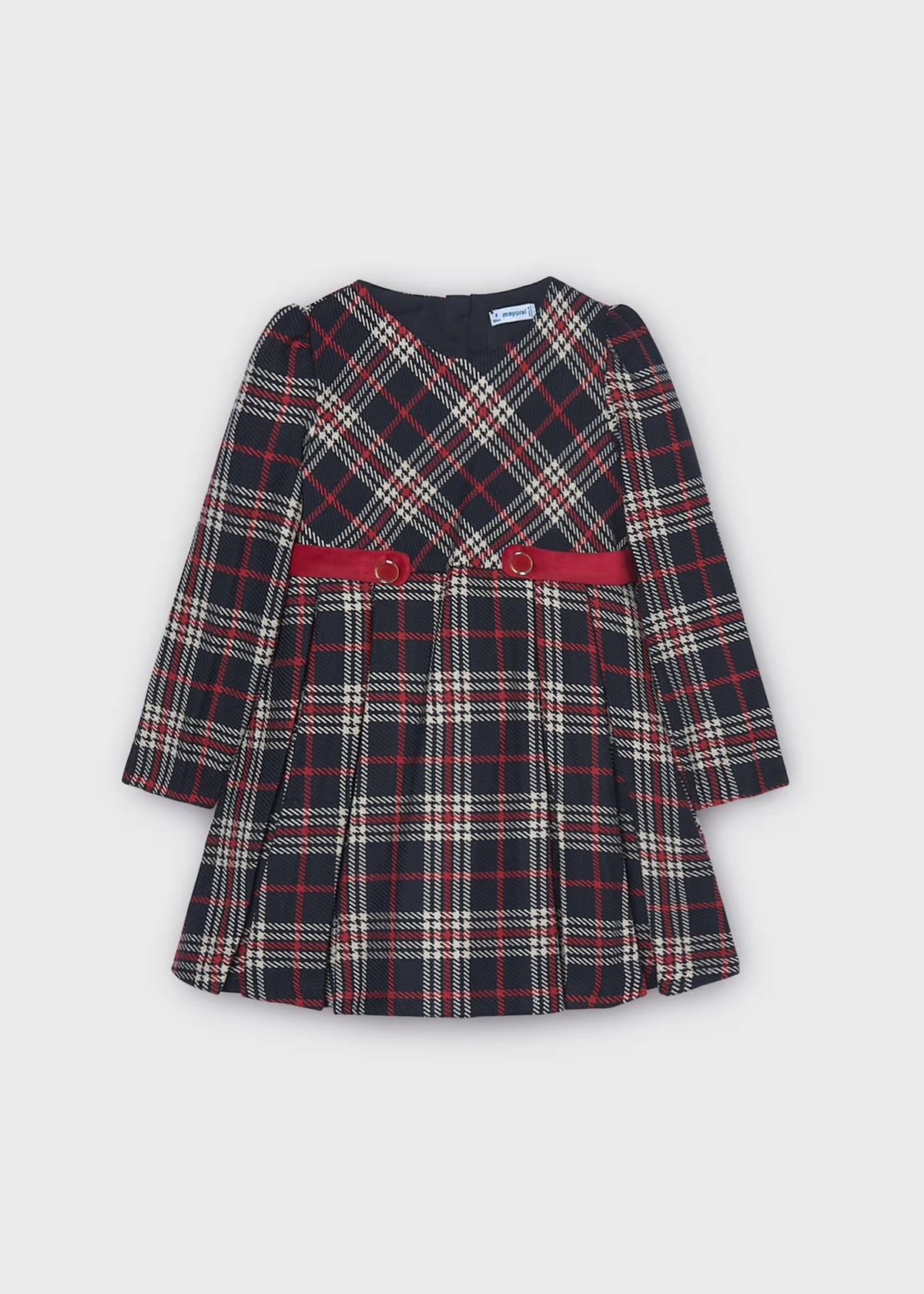 Vestido cuadros azul marino mini niña
