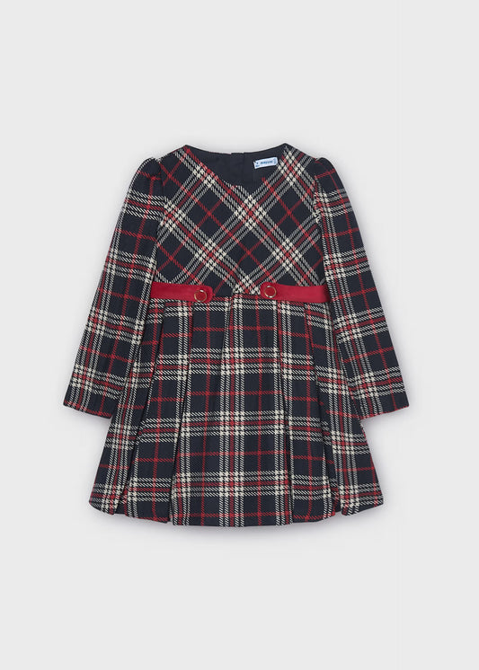 Vestido cuadros azul marino mini niña