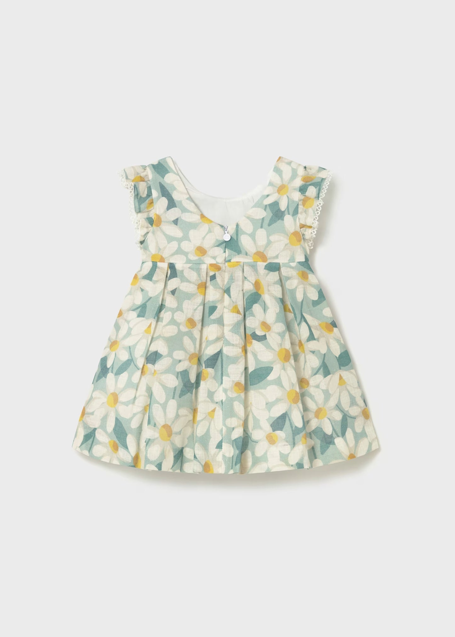 Vestido de ceremonia con holanes y estampado de flores bebé niña
