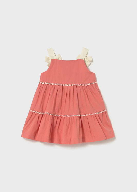 Vestido de rizo con moños bebé niña