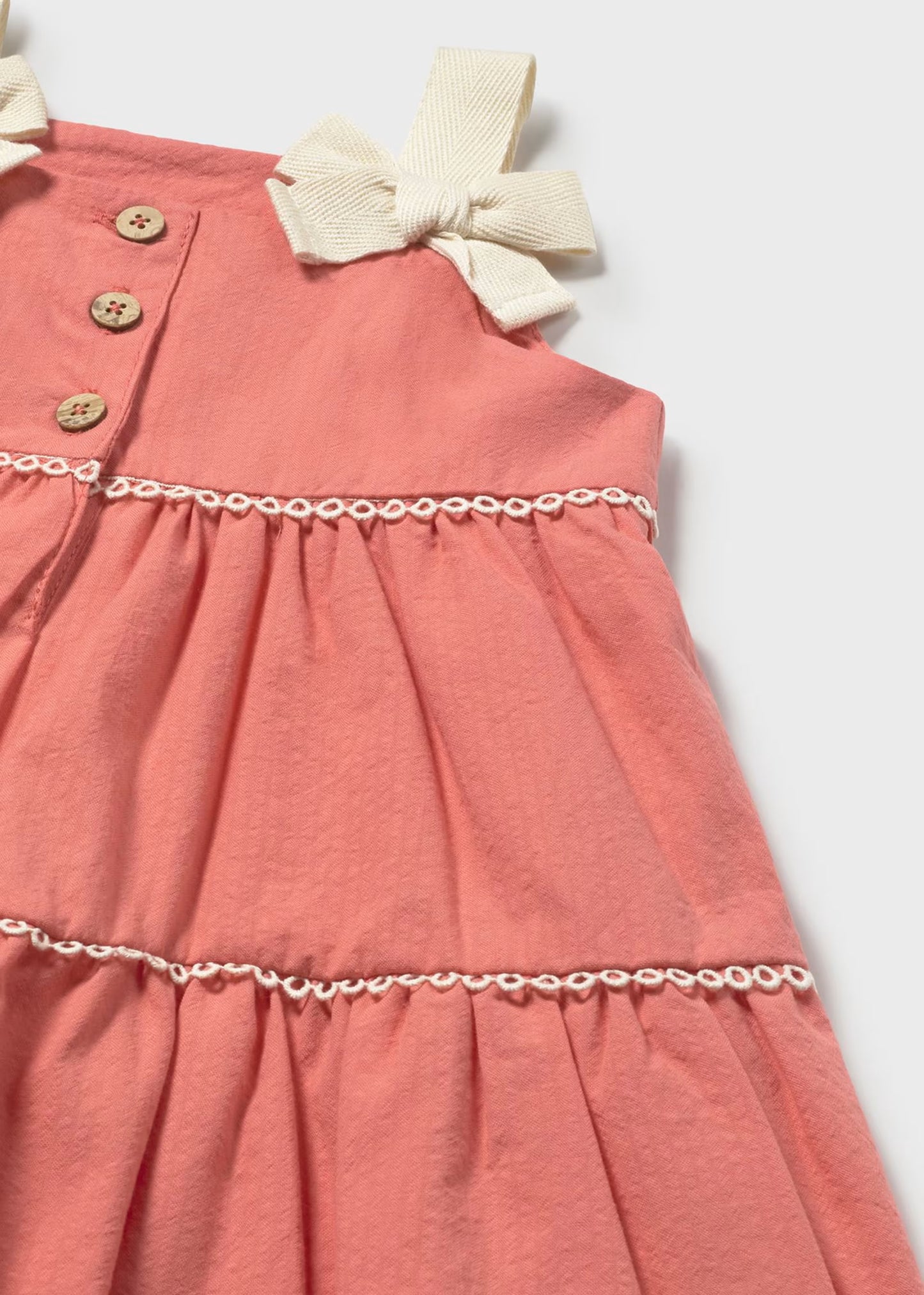 Vestido de rizo con moños bebé niña