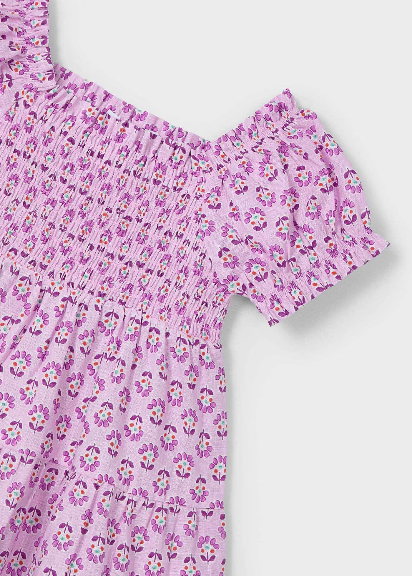 Vestido nido de abeja rosa mini niña
