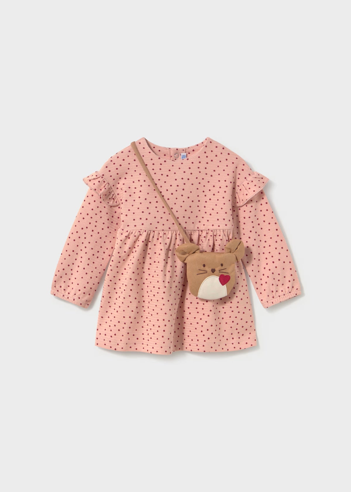 Vestido estampado con bolsa bebé niña