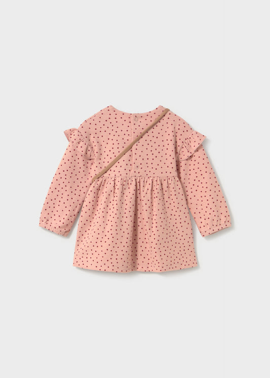 Vestido estampado con bolsa bebé niña