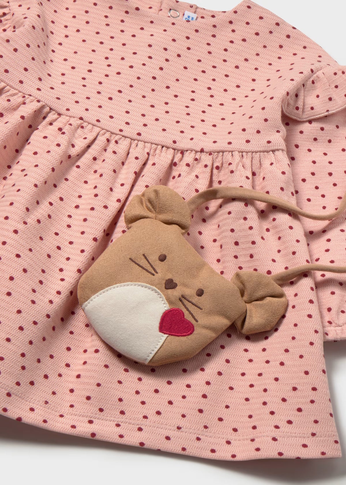 Vestido estampado con bolsa bebé niña