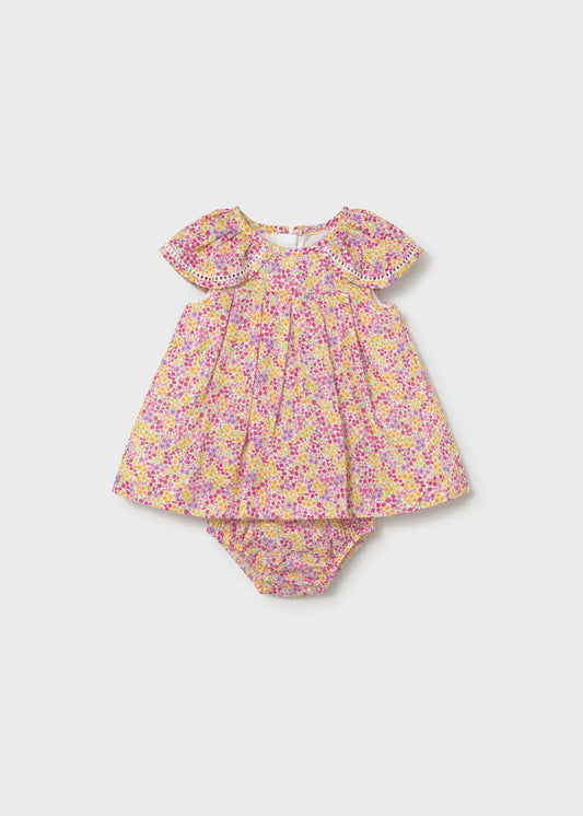 Vestido estampado con cubrepañal recién nacida