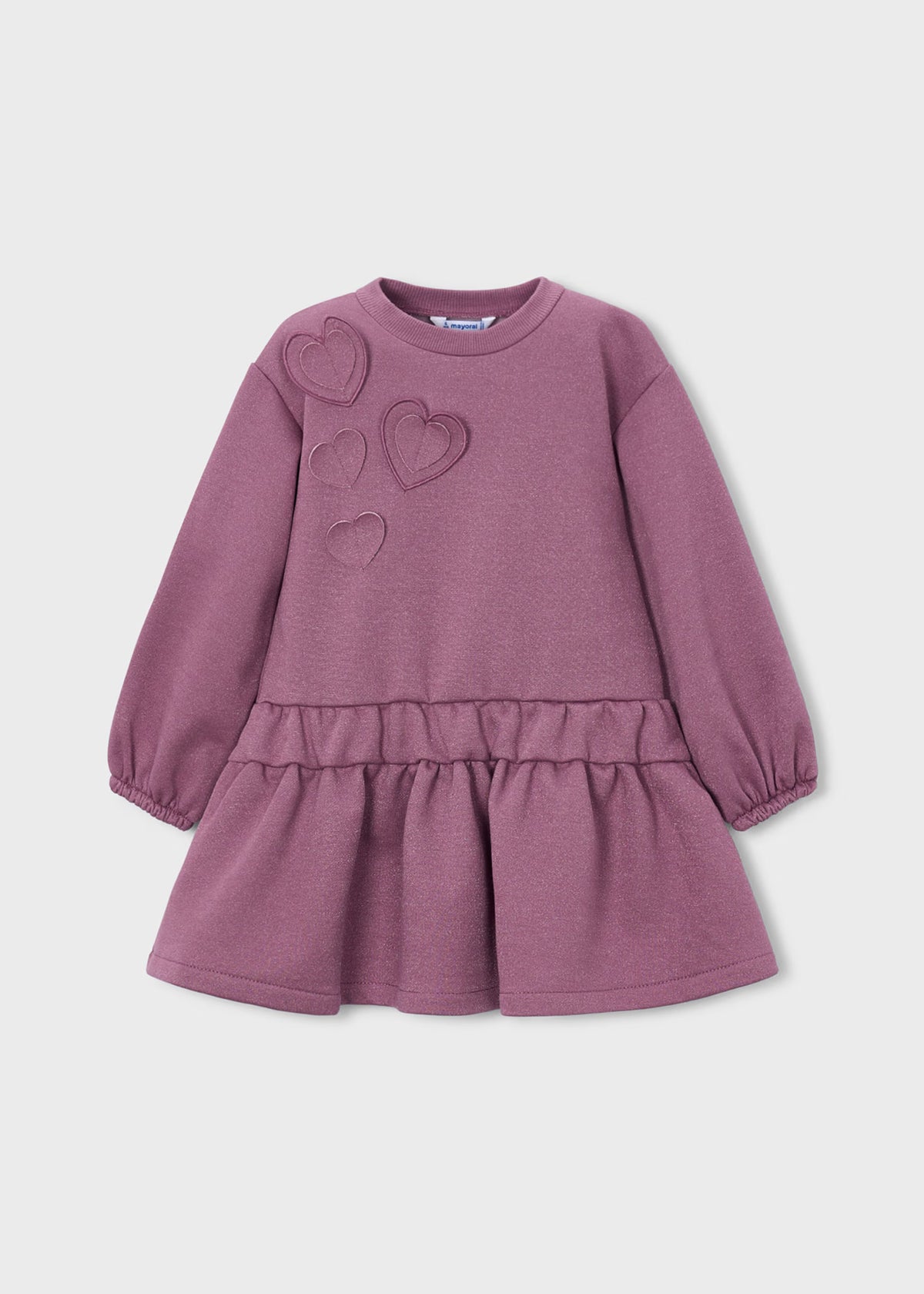 Vestido felpa corazones mini niña
