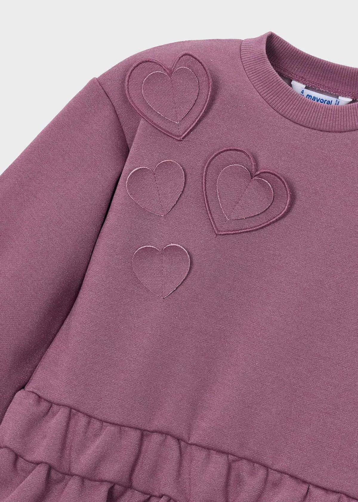 Vestido felpa corazones mini niña