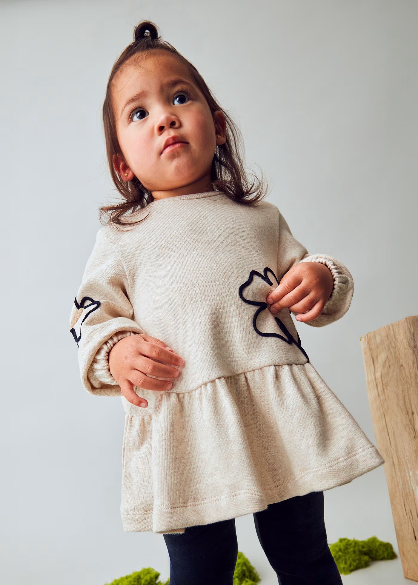 Vestido felpa con leggings terciopelo bebé niña