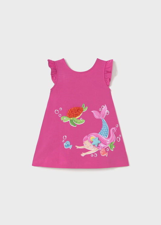 Vestido fucsia serigrafiado bebé niña