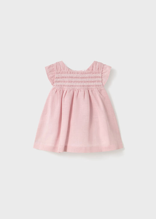 Vestido nido rosa recién nacida