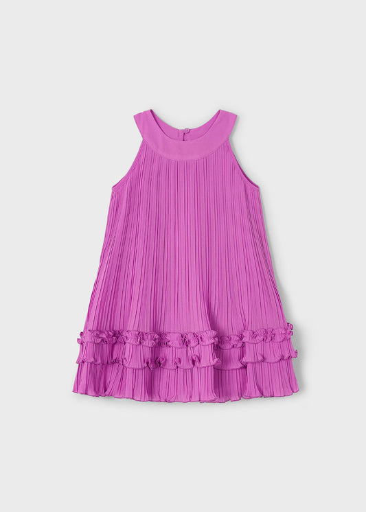 Vestido plisado orquídea mini niña