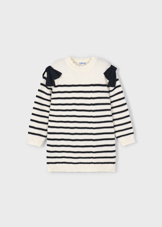 Vestido rayas con moños mini niña