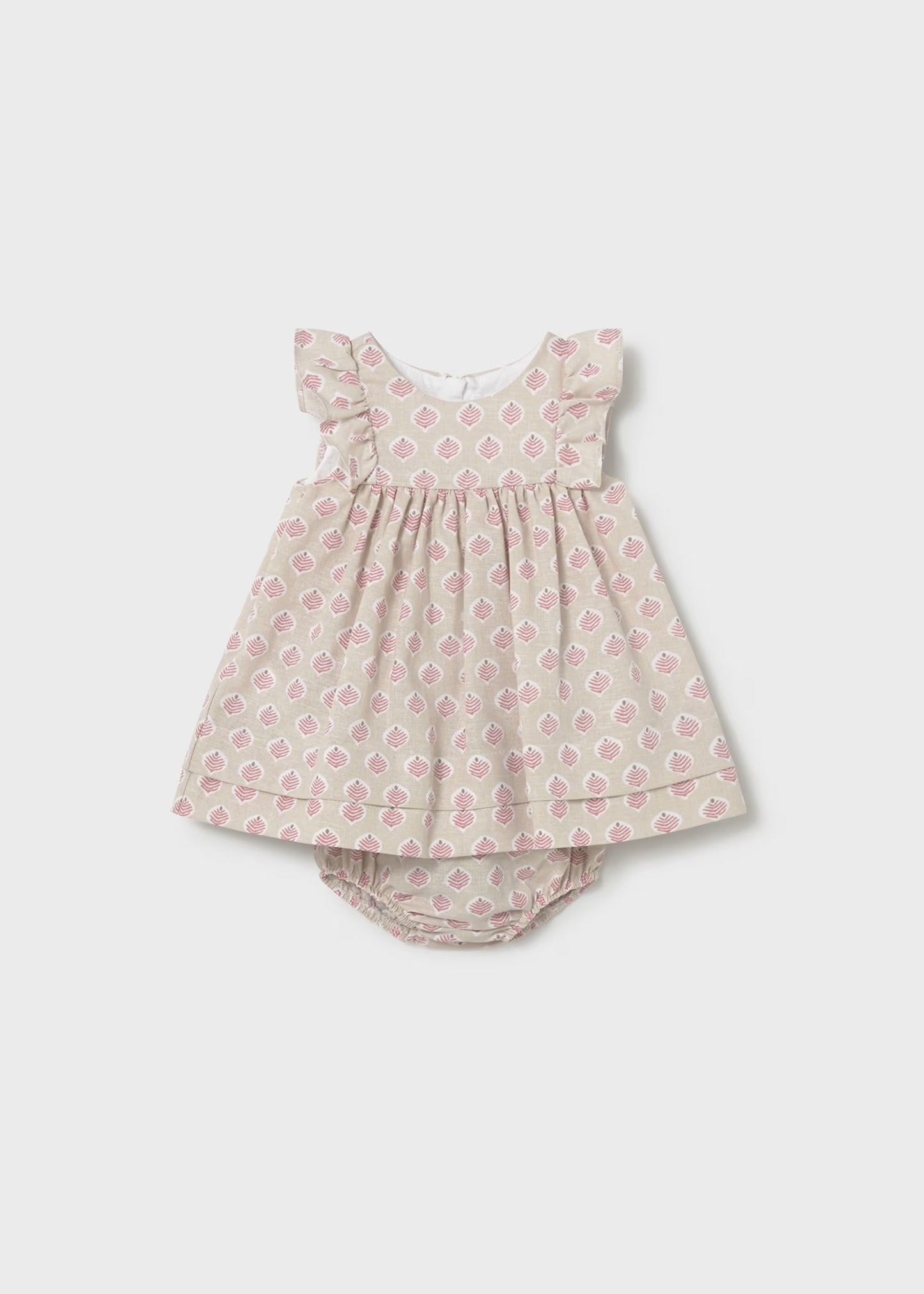 Vestido rizo terracota con cubrepañal recién nacida