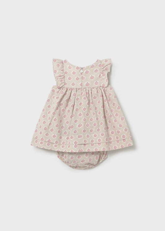 Vestido rizo terracota con cubrepañal recién nacida