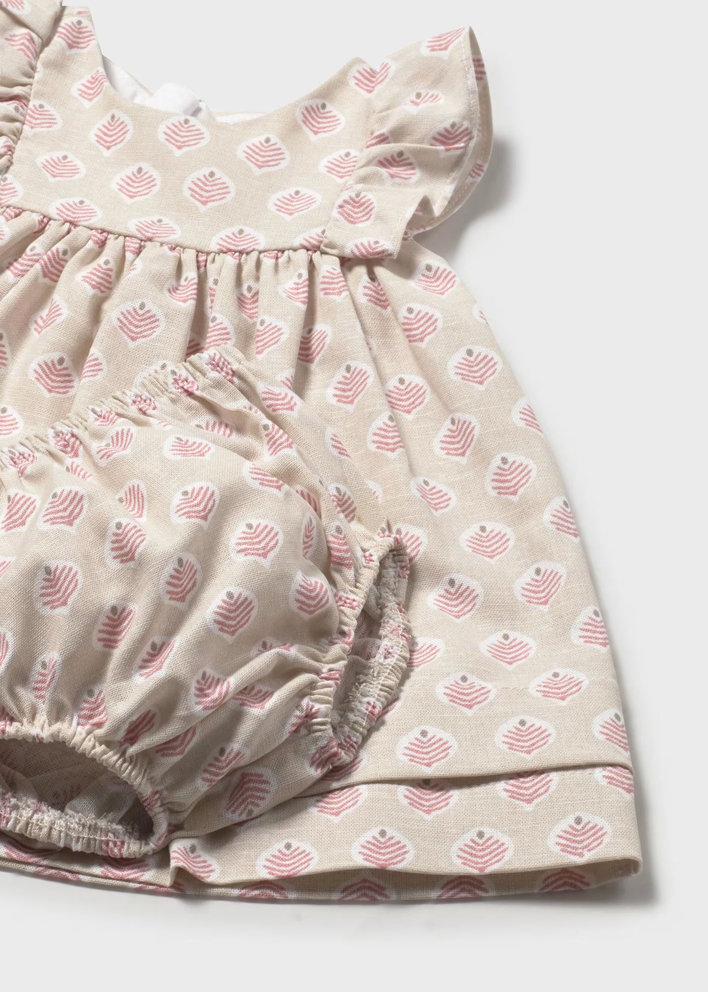 Vestido rizo terracota con cubrepañal recién nacida