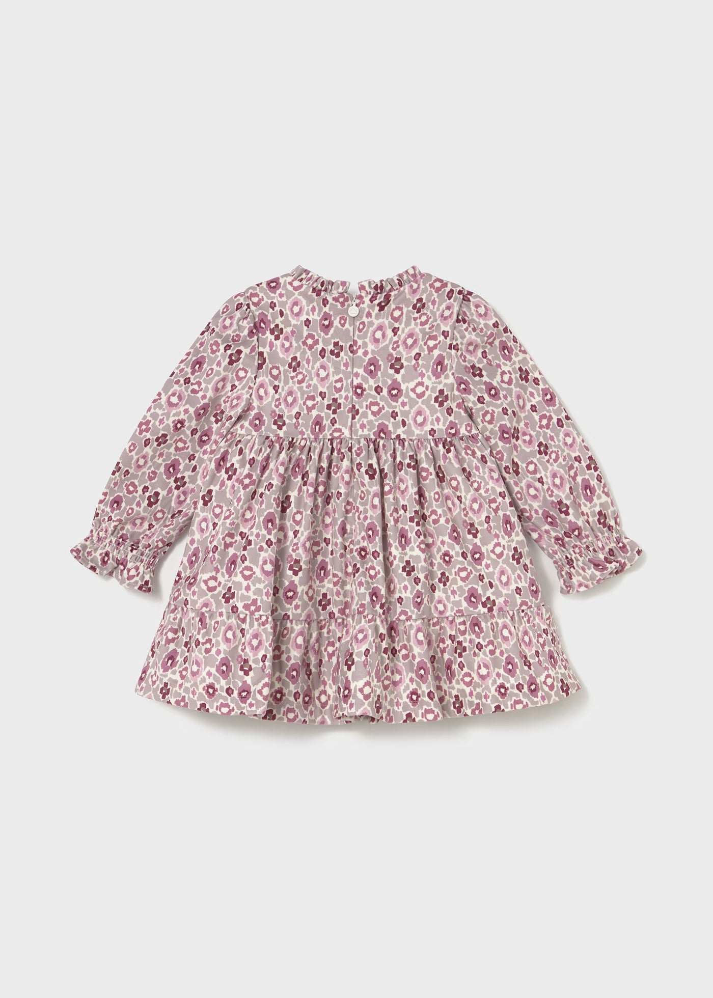 Vestido terciopelo con holanes flores bebé niña