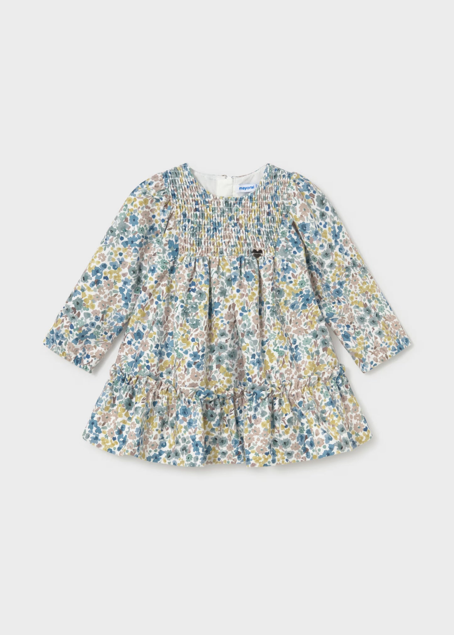 Vestido terciopelo anis bebé niña