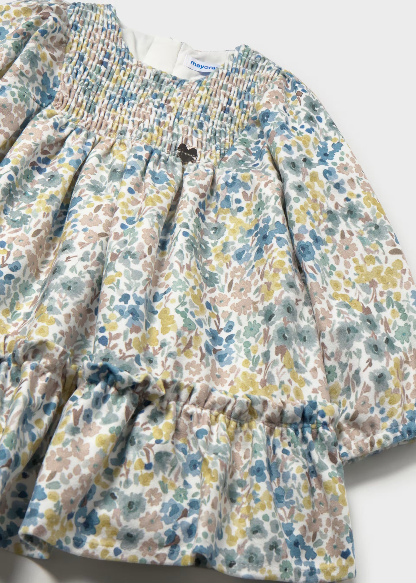 Vestido terciopelo anis bebé niña