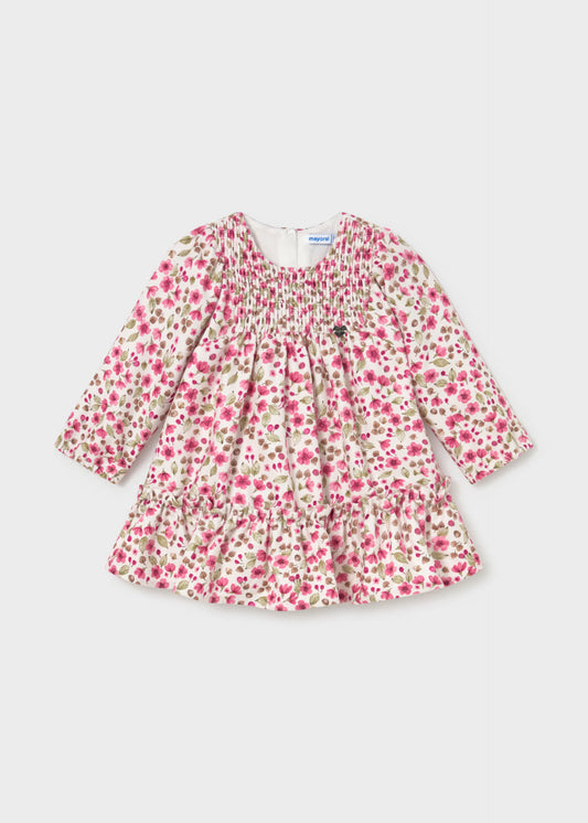 Vestido terciopelo pétalo bebé niña
