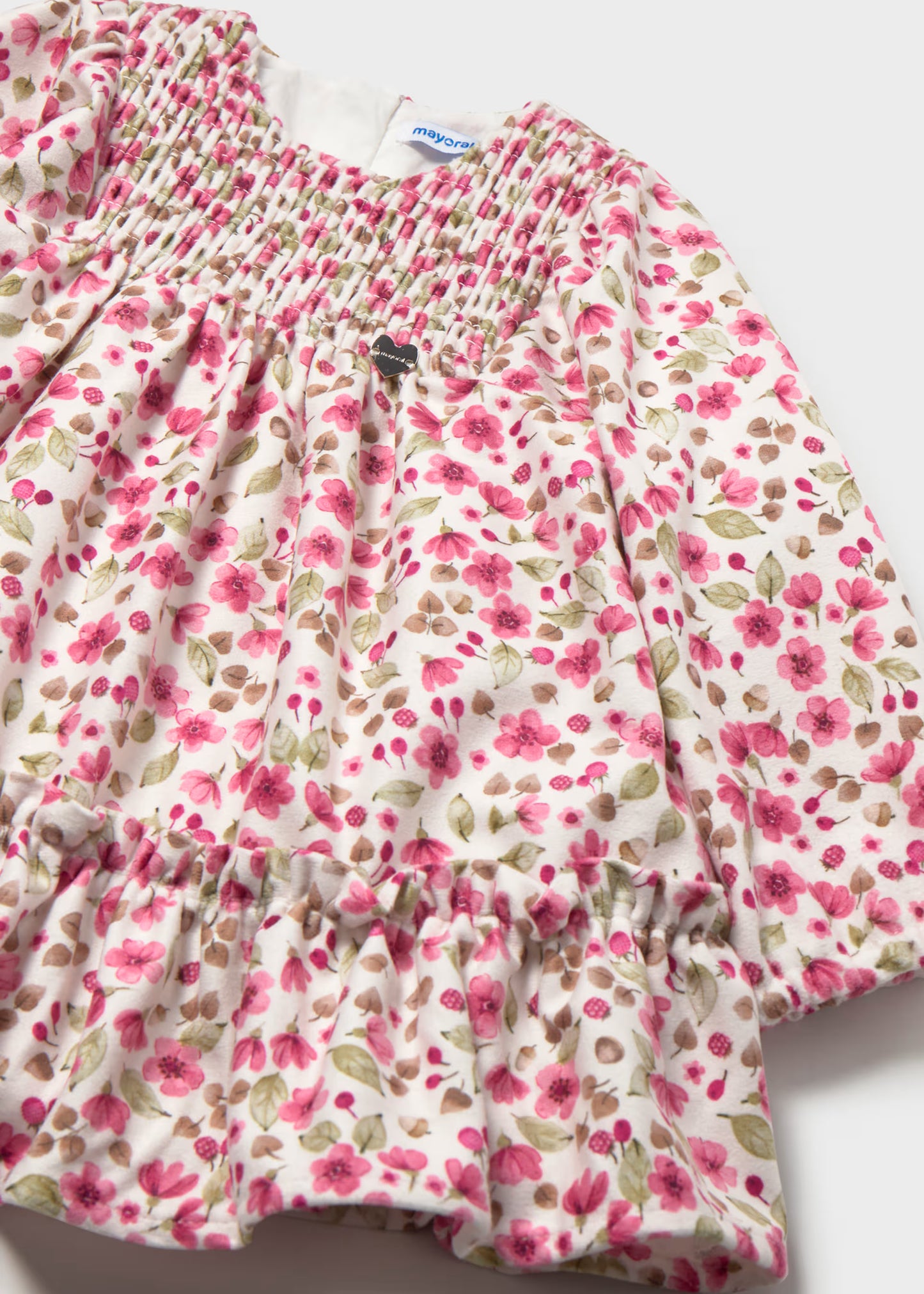 Vestido terciopelo pétalo bebé niña