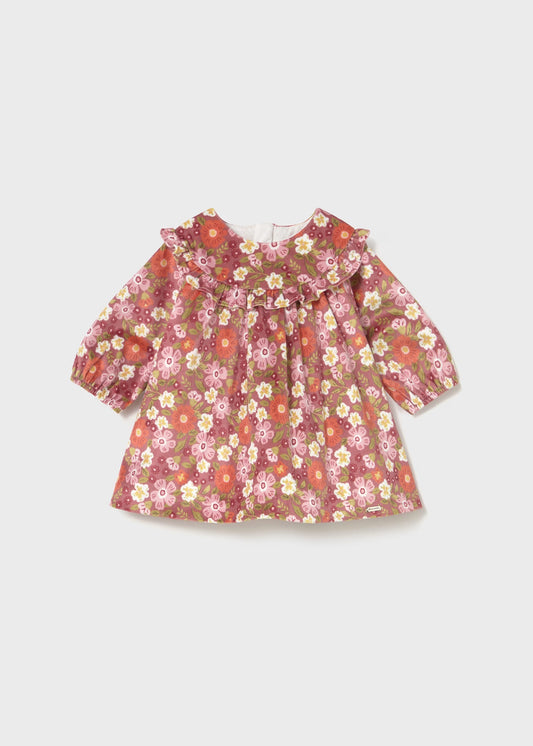 Vestido terciopelo estampado flores recién nacida