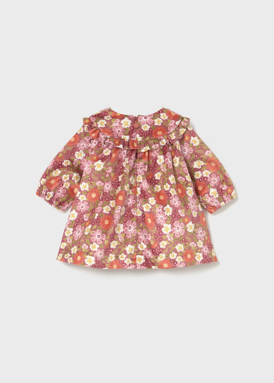 Vestido terciopelo estampado flores recién nacida