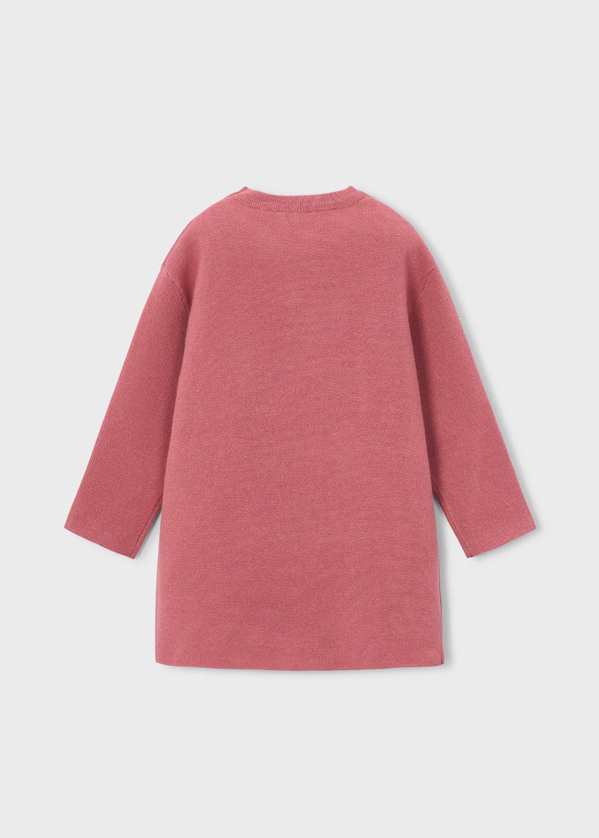 Vestido tricot rosa con bufanda mini niña