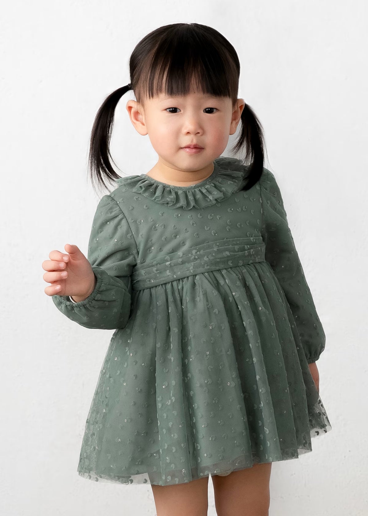 Vestido tul laurel bebé niña