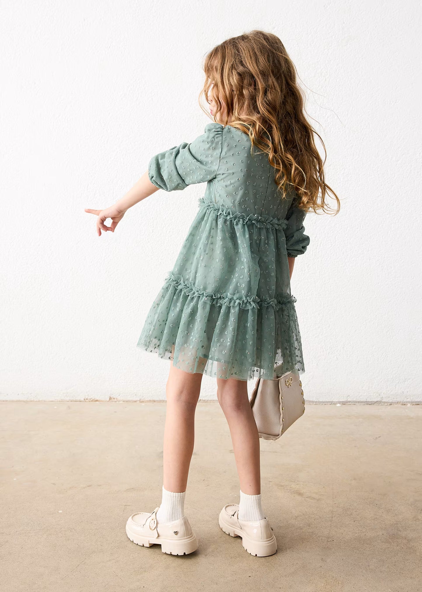 Vestido tul laurel mini niña