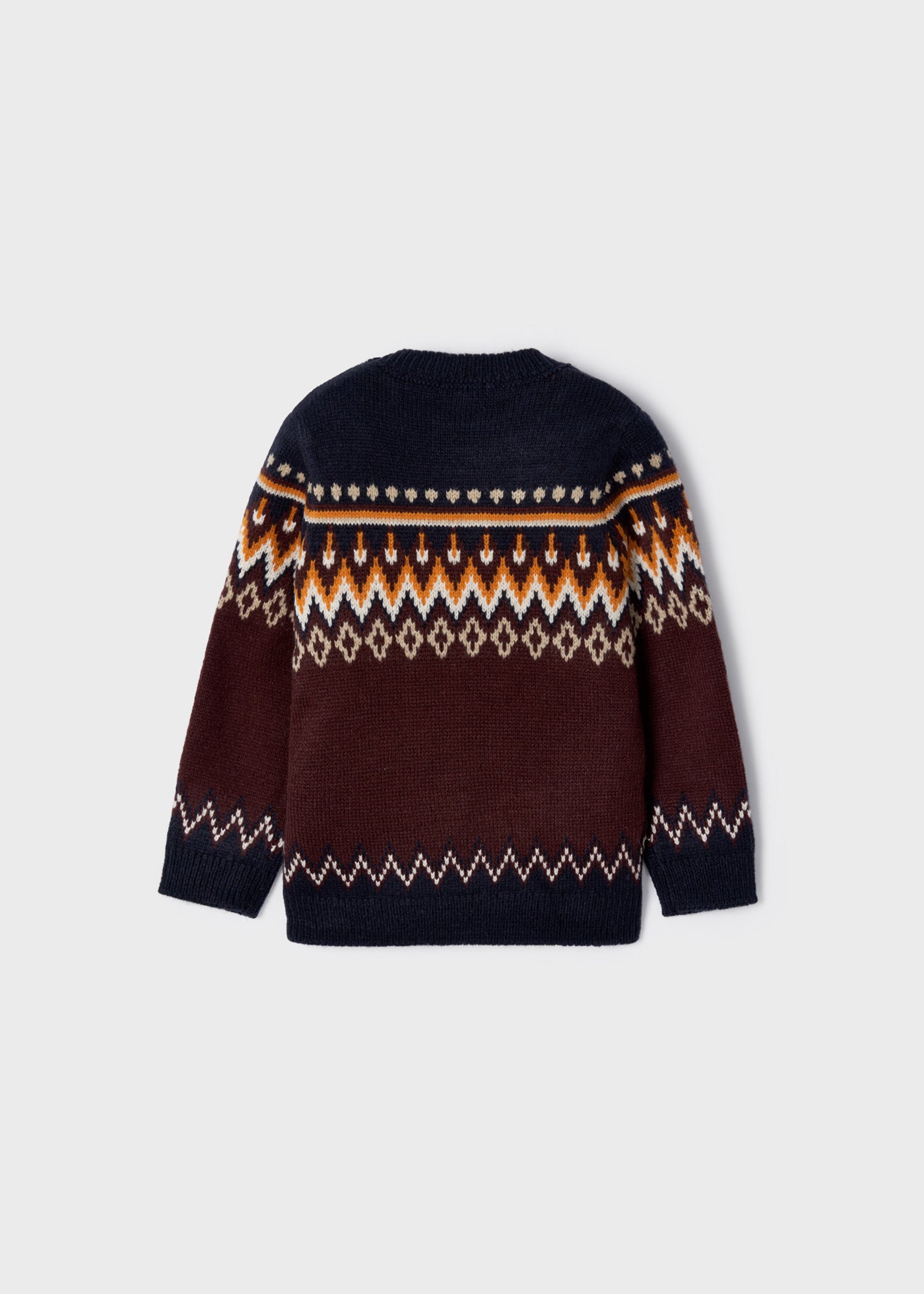 Suéter con jacquard color ciruela mini niño