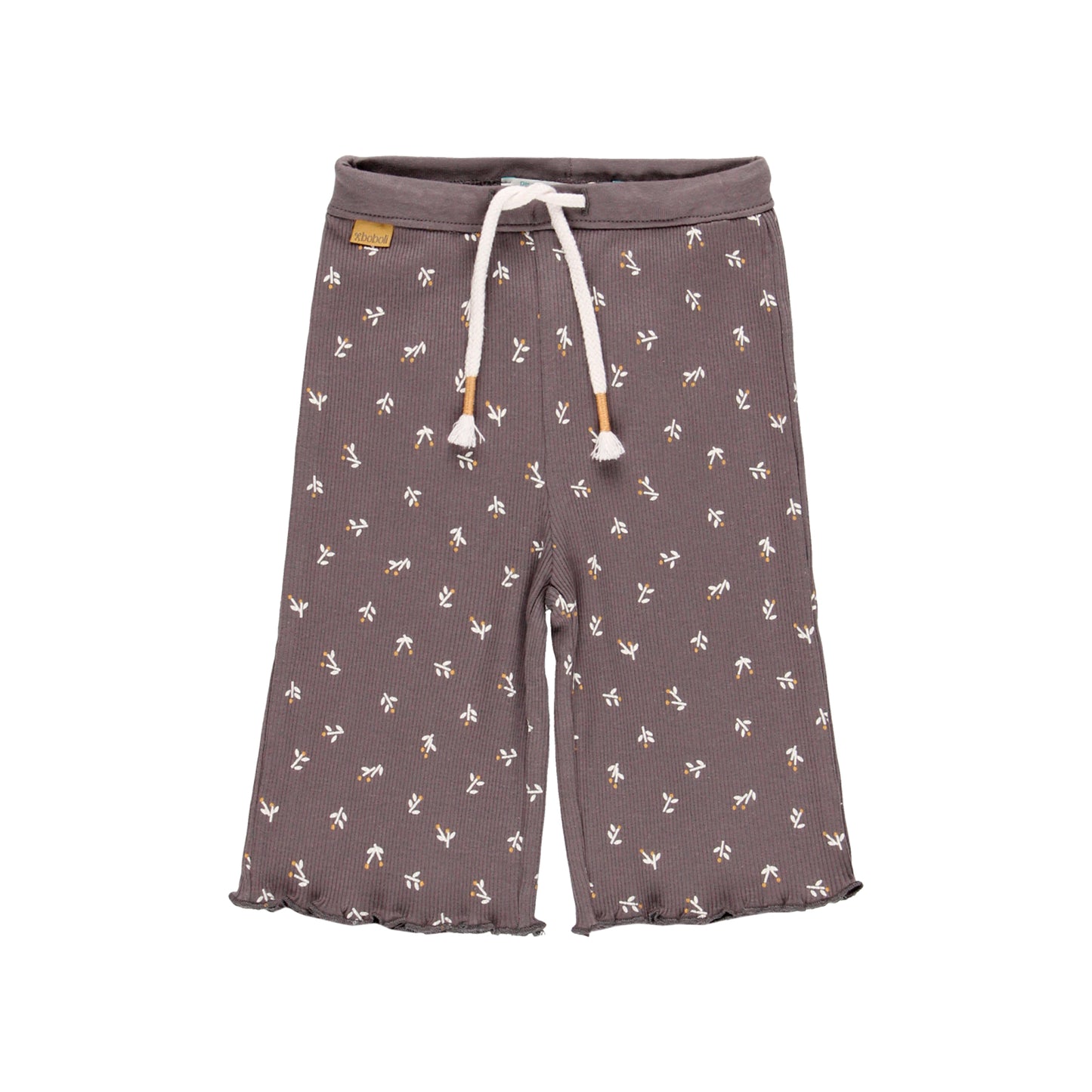 Pantalón canalé fantasía estampado mini niña
