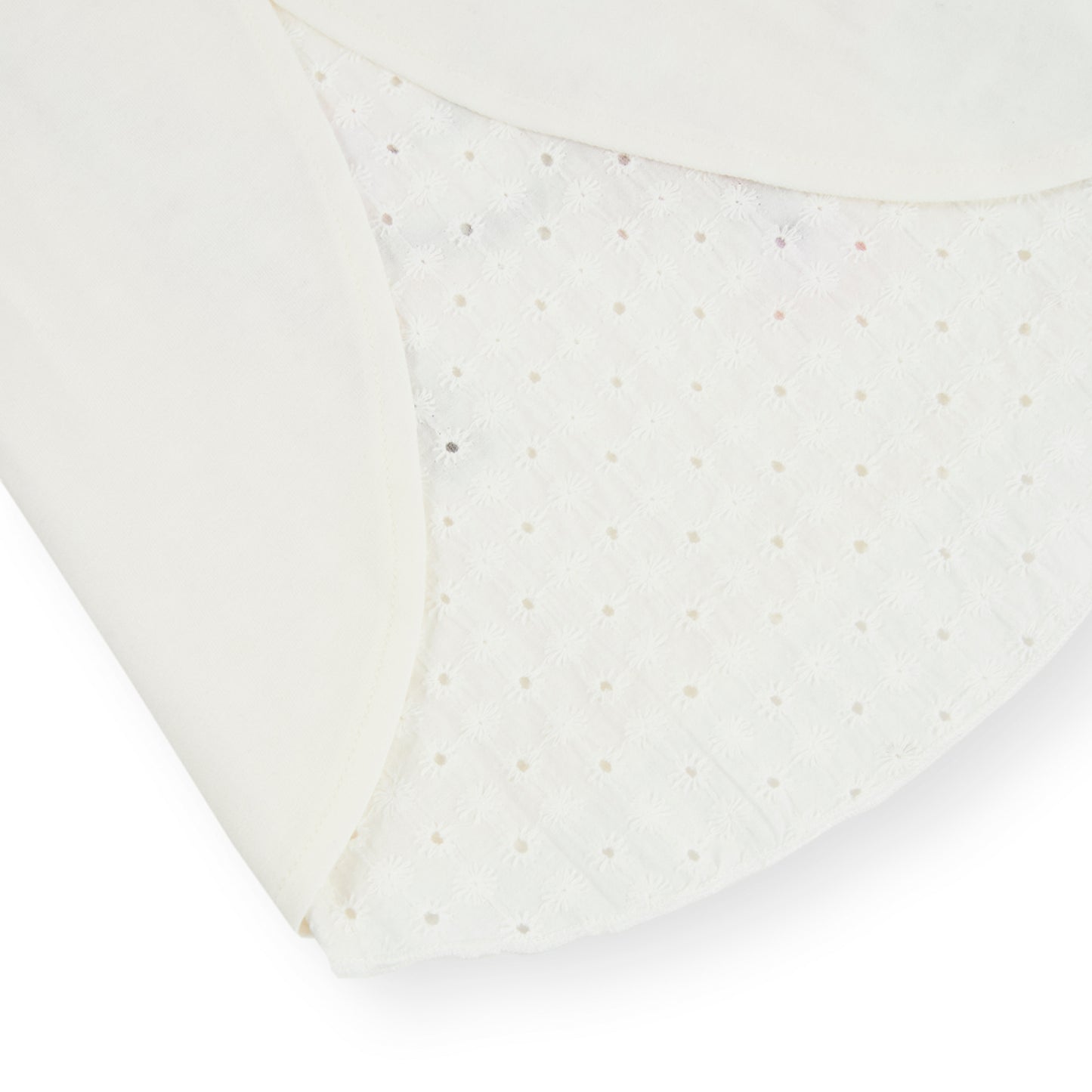 Blusa blanca con apliques y encaje mini niña