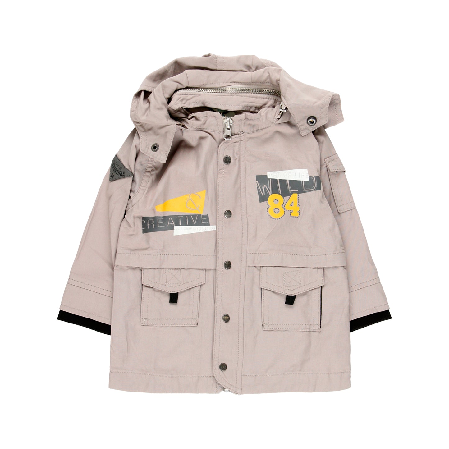 Rompevientos beige con capucha desmontable mini niño