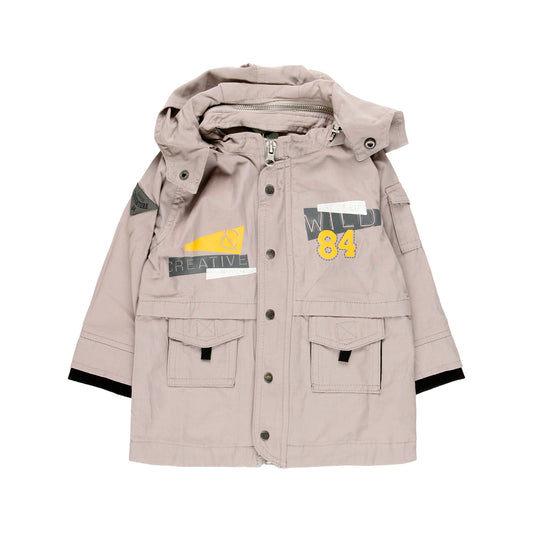 Rompevientos beige con capucha desmontable mini niño