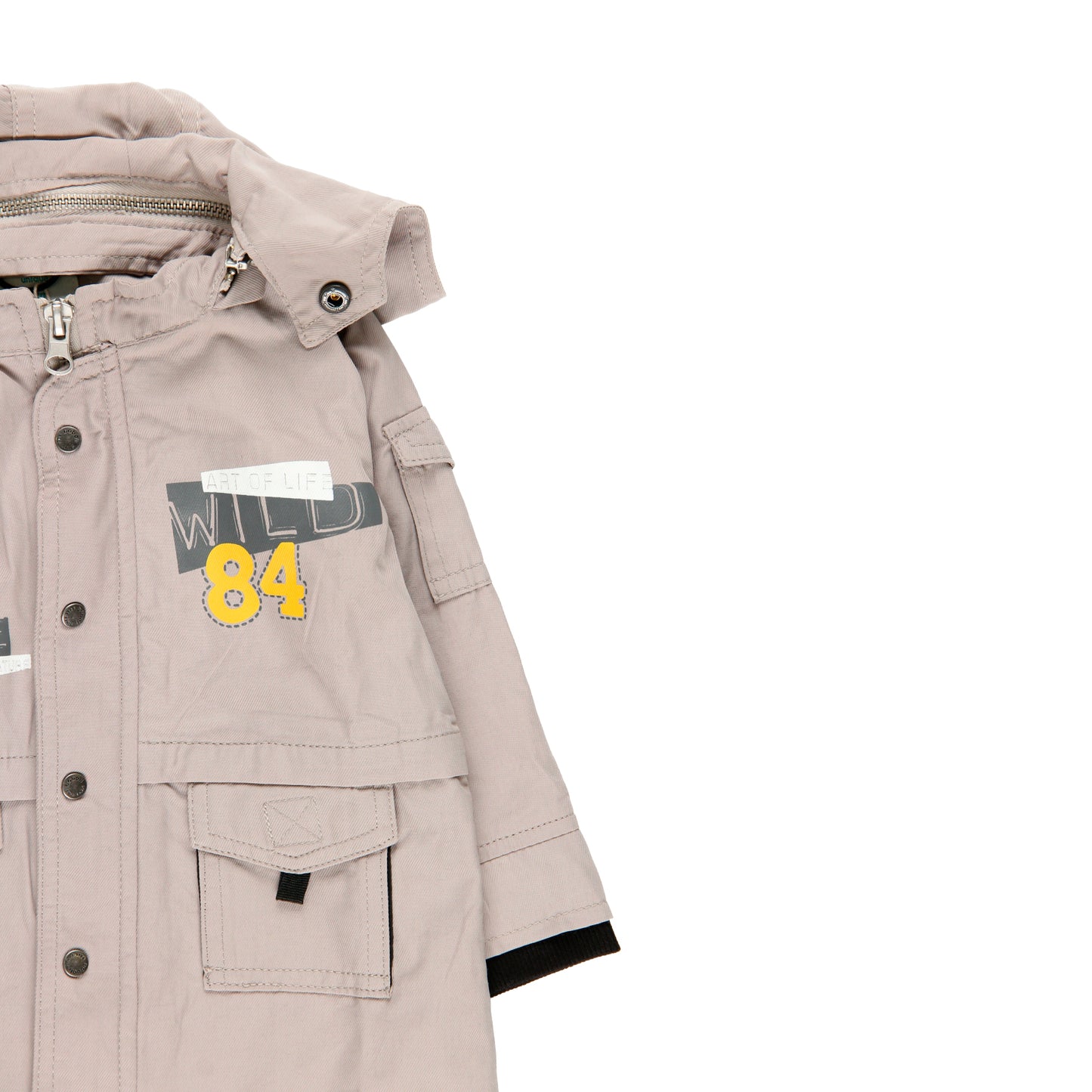 Rompevientos beige con capucha desmontable mini niño