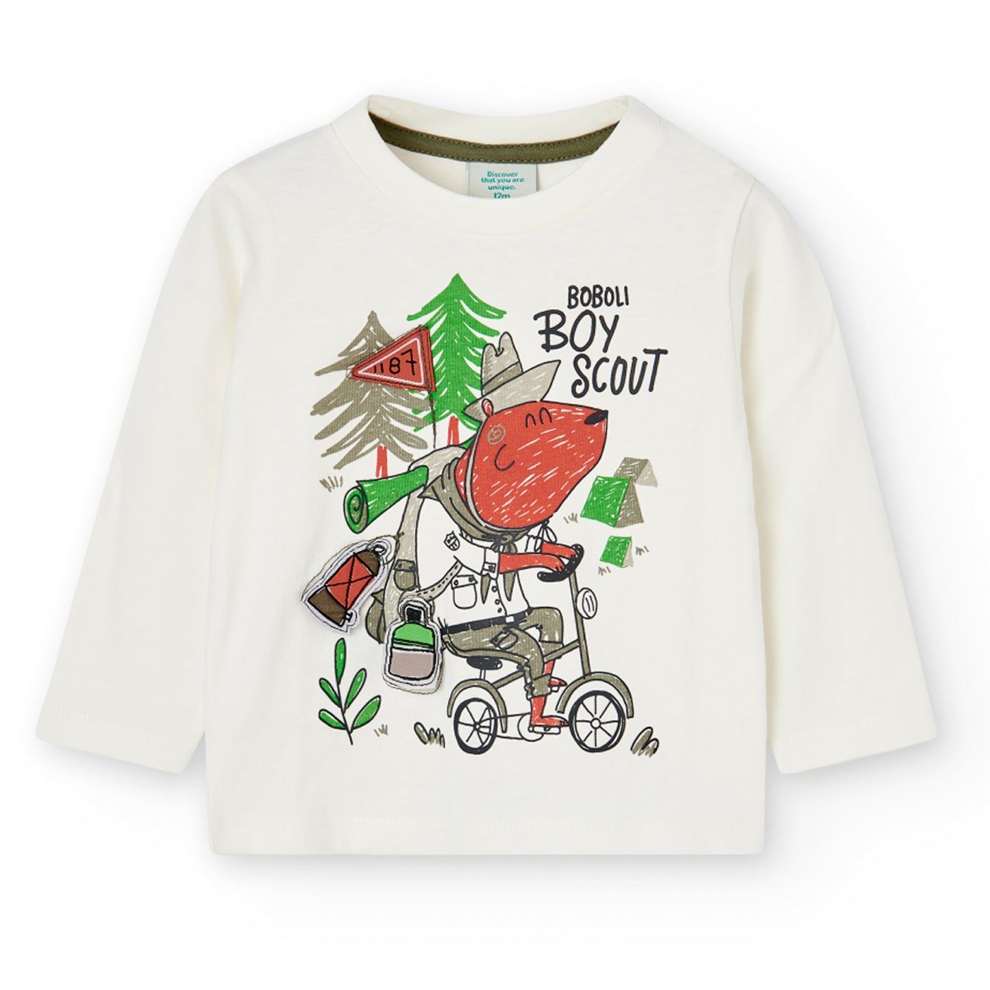 Playera blanca off bosque mini niño