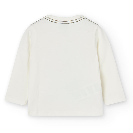Playera blanca off bosque mini niño
