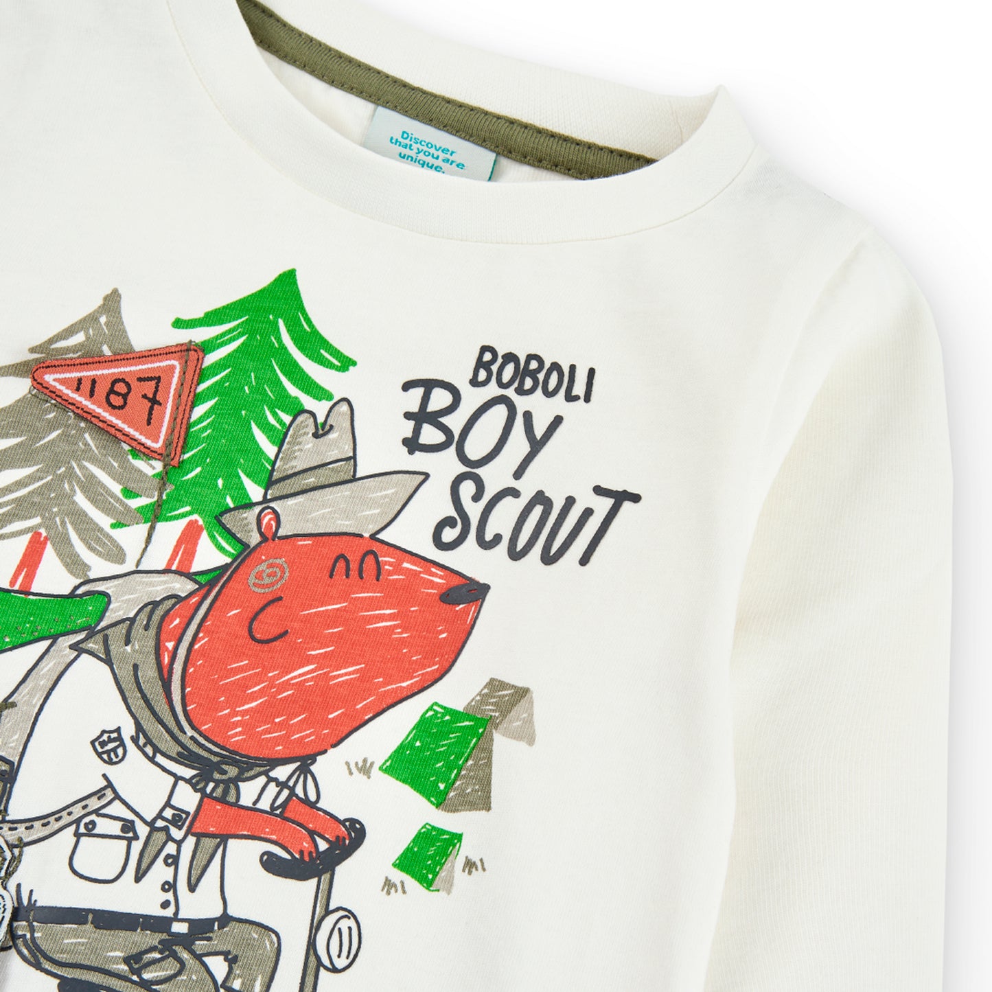 Playera blanca off bosque mini niño
