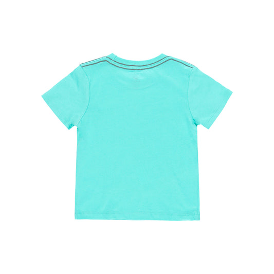 Playera manga corta azul laguna mini niño