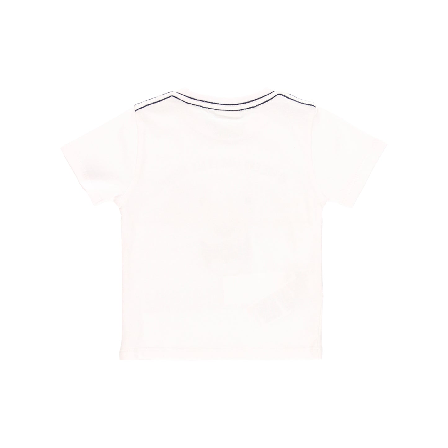 Playera blanca estampada mini niño