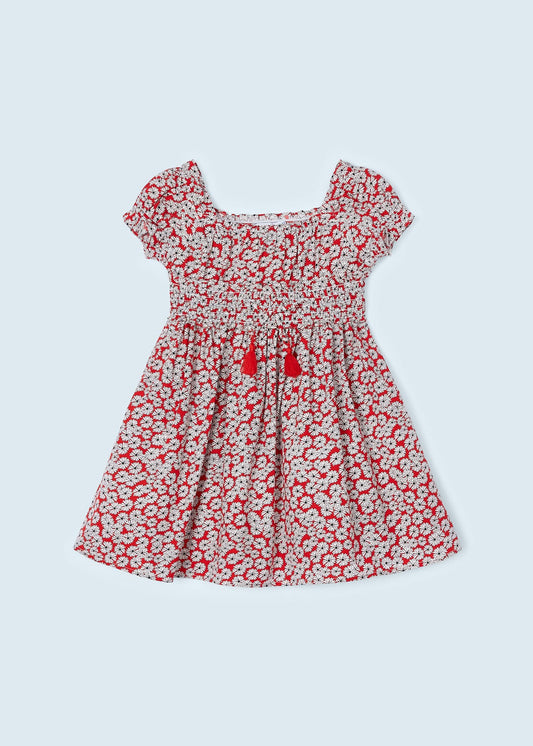 Vestido rojo estampado bebé niña