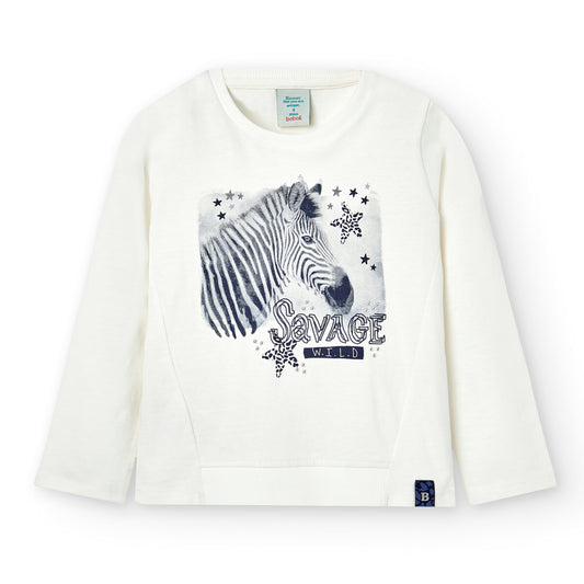 Camiseta punto liso blanco off niña jr