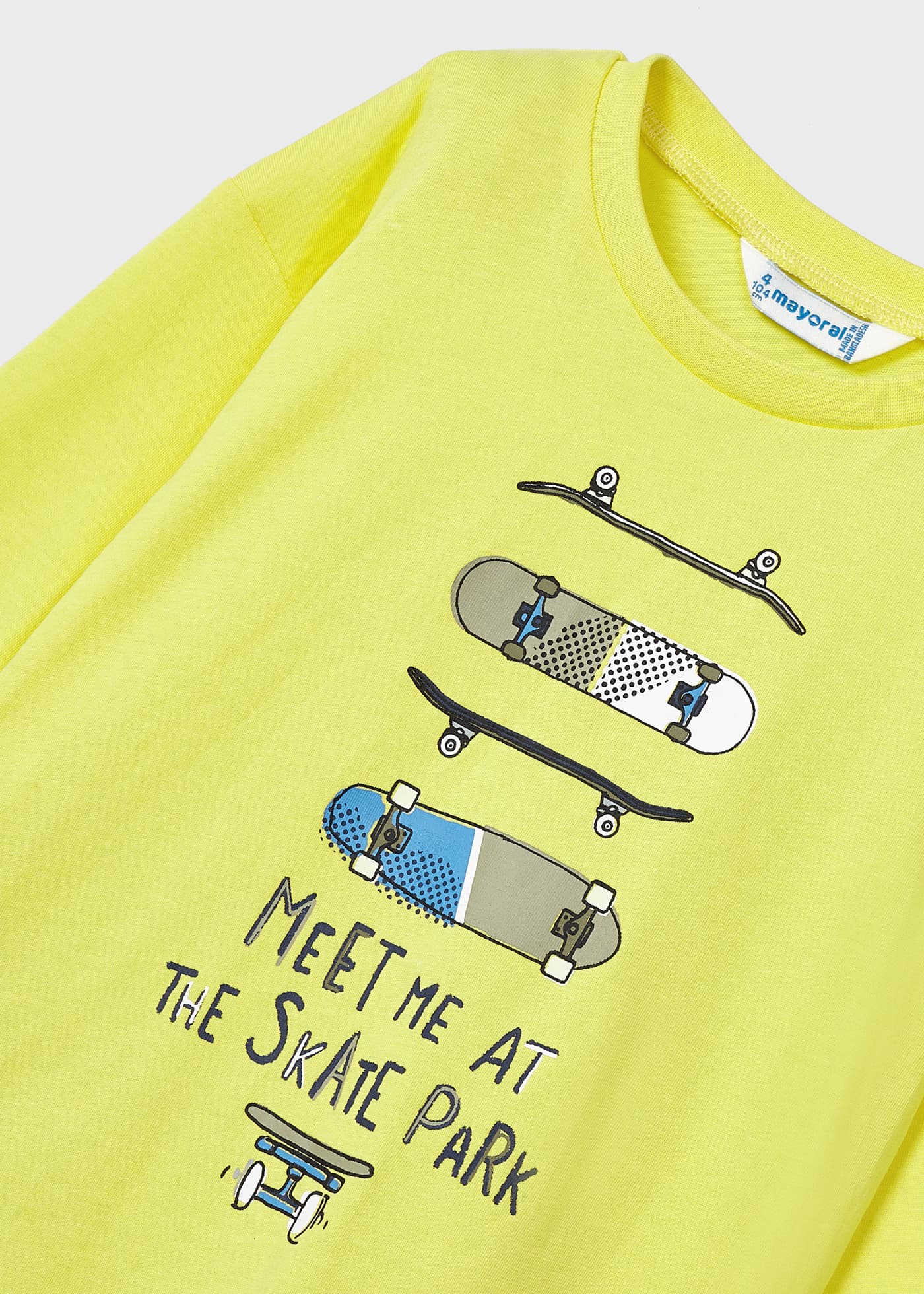 Playera amarilla de manga larga en algodón sostenible para mini niño ...