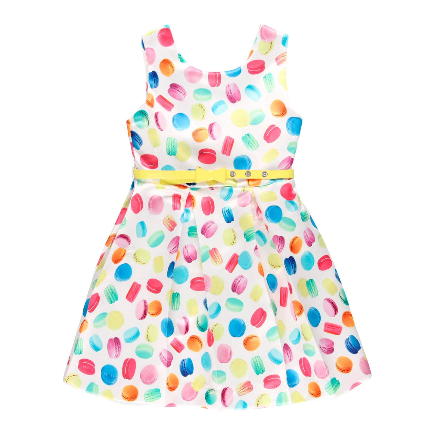 Vestido tejido fantasía estampado macarrones niña jr